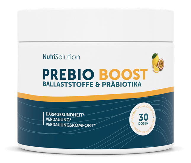Prebio Boost präbiotisches Ballaststoffpulver in der Dose